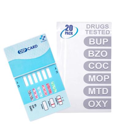 MiCare  20pk  - 6-Panel Instant Urine Test Card (BUP/BZO/COC/MOP/MTD/OXY) MI-WDOA-865
