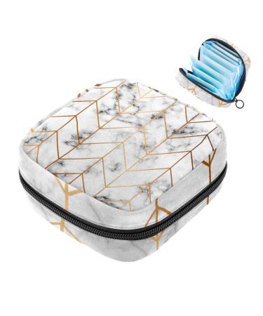 Storage bags for women's bandages white marble structure with a spider web portable menstrual cardboard bag panty lip inlays tampons women's bandages storage holder for women school office multicolored 02