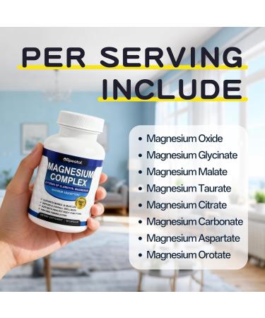 Magnesium Complex 1000mg with 8 Forms | Magnesium Glycinate Citrate & More | 90 Vegan Capsules - Buy Online on GoSupps.com