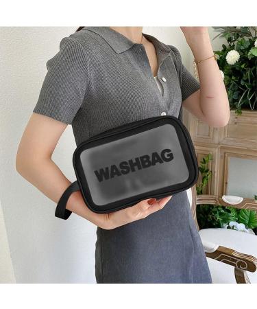 Aucuu 6 Pcs Clear Toiletry Bag Set for Women and Girls - Waterproof Transparent Travel Wash Bag for Makeup and Cosmetics (Black) - Buy Online on GoSupps.com