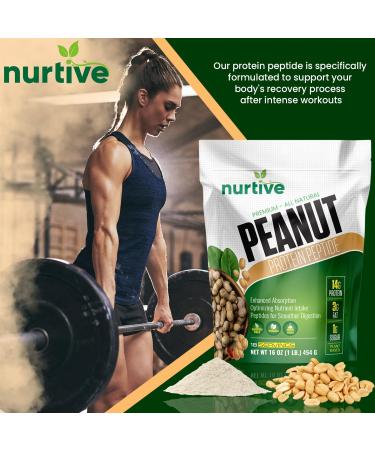 Peanut Protein Peptide Powder - Plant-Based Nutritional Source for Athletes - 18 Servings (454g) - Enhanced Solubility & Fiber Rich - Buy Online on GoSupps.com