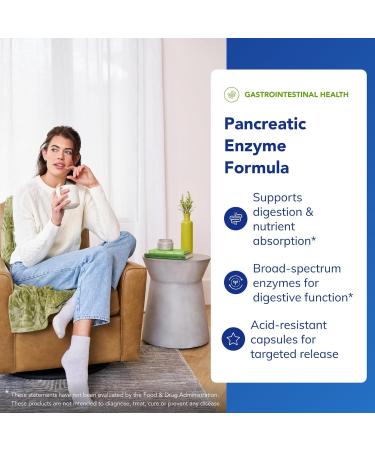 Pure Encapsulations Pancreatic Enzyme Formula - Digestive Enzymes for Digestion - Strengthens Gut Health* - Targeted Delivery Capsules - Gluten Free & Non-GMO - 60 Capsules 60 Count (Pack of 1) - Buy Online on GoSupps.com