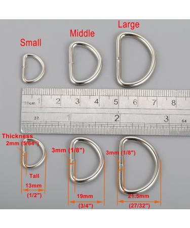 CrocSee 1 inch Metal D Ring Pack of 100 - Non Welded Nickel Plated - Large Size - Buy Online on GoSupps.com