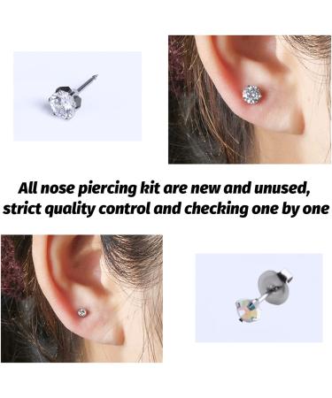 Combofix Ear Piercing Gun - Disposable Ear Piercing Gun with built-in Ear Stud Ear Piercing Kit for Piercing Supplies Ear Piercing Kit Piercing Tool (White Zircon) - Buy Online on GoSupps.com