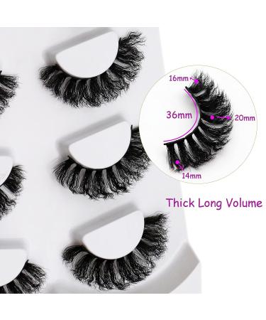 Losha Lashes Wavy and Fluffy False Eyelashes 4 Pairs | Waved Wispy Faux Mink Lashes for Dramatic Look | Thick Exaggerated Fake Eye Lashes - MS07-B Wavy Lashes-01 - Buy Online on GoSupps.com