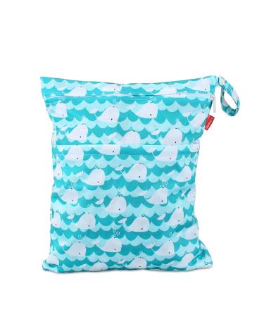 Damero Wetbag Nasp x reusable diaper bag wetbag wetbag diaper bags for babies diapers dirty clothing and other accessories (medium nice whale) M Netter whale