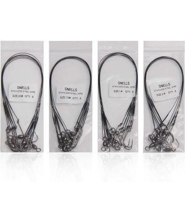 Baitholder Snelled Hook Leader Rig 24pcs - Saltwater/Freshwater Fishing Wire Rigs with Hooks & Swivels - Buy Online on GoSupps.com