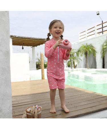 weVSwe Baby Toddler Boy Swimsuit UPF 50+ Sun Protection Rash Guard Swimwear - Pink Whale Short | 12-18 Months - Buy Online on GoSupps.com