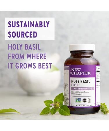 New Chapter Holy Basil Force - 120 Vegetarian Capsules for Stress Relief & Wellness - Buy Online on GoSupps.com