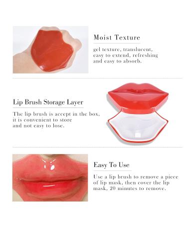 20Pcs Lip Mask Sheet Red Cherry Moisturizing Plumping Lip Patches Gel Treatment Lip Masks for Dry Lips Plump Lip Collagen Overnight Sleeping Lip Pads Patches(Red) B-Red - Buy Online on GoSupps.com