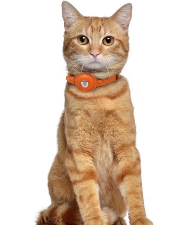 Buy Oopsdoggy Airtag Leather Cat Collar with Bells - Durable & Lightweight GPS Pet Collar for Cats & Small Dogs (Orange) - Buy Online on GoSupps.com