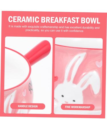 Alipis 2pcs Breakfast Handle Bowl Salad Bowl Kitchen Accessories Ceramic Bowl Cutlery Set Child Household - Buy Online on GoSupps.com