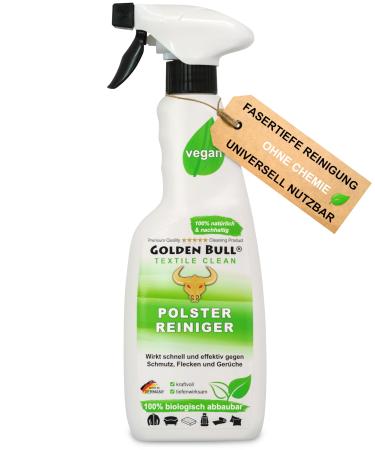 Golden Bull upholstered cleaner for sofa & auto 500ml strong - vegan - without chemistry natural upholstery cleaner & stain remover for all upholstered furniture - couch and car seat cleaner from de Transparent 500 ml (1 Pack)