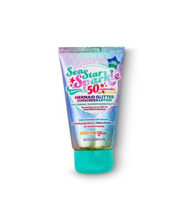 Seastar Sparkle Mermaid Watermelon Lemonade Glitter Sunscreen SPF 50 - Biodegradable Water Resistant Kids Lotion Cruelty Free Made in USA - 3.4oz - Buy Online on GoSupps.com