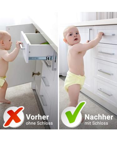 Kidimax Magnetic Cabinet Lock - Invisible Child Safety Lock for Closets & Drawers No Drilling Required - 5 Locks & 1 Key Set - Buy Online on GoSupps.com