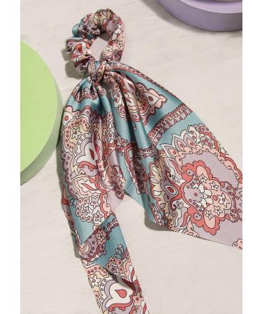 Satin Paisley Hair Scrunchies Set - 4pcs Long-Tail Hair Ribbons for Women and Girls | Summer Hair Ties and Styling Accessories - Buy Online on GoSupps.com