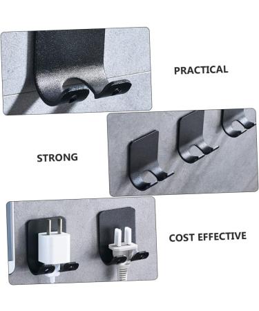 Alipis 18 Stk Wall Hook - Decorative Punch-Free Razor Holder | Self-Adhesive Space Aluminum Shaver Hook | Black Bathroom Organizer | Child Safe Design - Buy Online on GoSupps.com