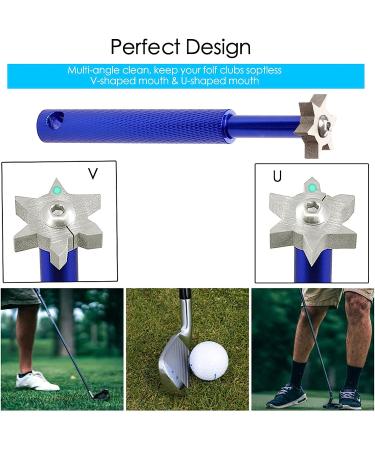VIPMOON Golf Club Cleaner Kit - Retractable Brush & Groove Sharpeners | Portable Tool Set for All Irons - Blue - Buy Online on GoSupps.com