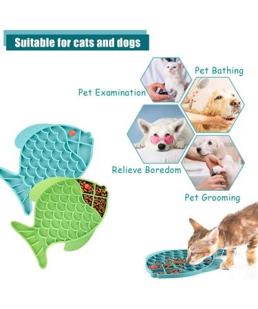 LDER Cat Slow Feeder 2 Pack Fish-Shaped Lick Mat for Cats & Dogs - Anxiety Relief & Puzzle Feeder Bowl - Fun Alternative to Traditional Bowls - Buy Online on GoSupps.com