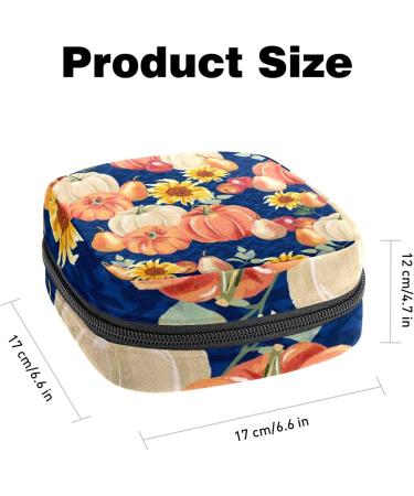 Fall Pumpkin Sunflower Sanitary Napkin Storage Bag - Portable Period Kit Pouch - Buy Online on GoSupps.com