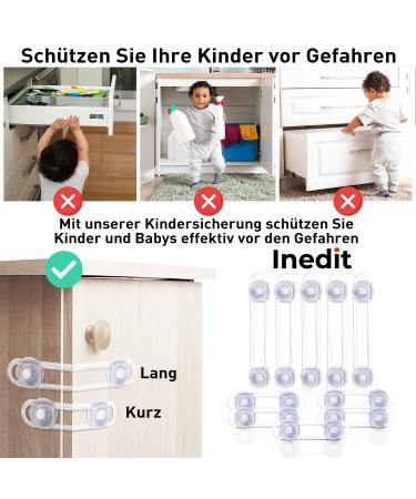 10-Piece Child Lock Set - Secure Cabinets & Drawers for Baby - Easy Adhesive Installation - No Drilling Needed - Buy Online on GoSupps.com