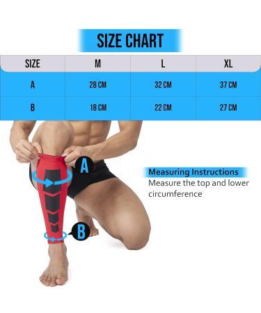 Compression Calf Sleeves for Fitness Sports | Shin Splints Relief, Muscle Cramps | Running, Jogging, Hiking | X-Large Red, 1 Pair with Mesh Laundry Bag - Buy Online on GoSupps.com