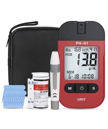 URIT Blood Hemoglobin Test kit with 25 Blood Hemoglobin Test Strips  Accurate and Fast Easy for Home Use