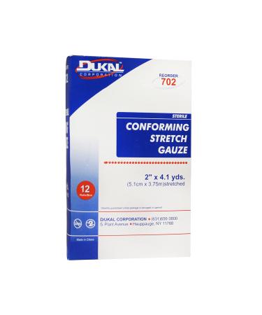 Buy Dukal 702 Conforming Stretch Gauze Bandage - Sterile 2"x4.1yd (Pack of 96) | International Shipping Available - Buy Online on GoSupps.com