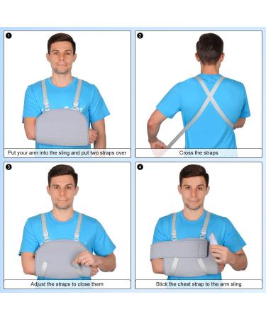 Supegear Adjustable Arm Loop Shoulder Brace - Comfortable Support for Rotator Cuff Broken Wrist & Elbow - Unisex Gray - Buy Online on GoSupps.com