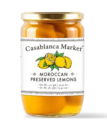 CASABLANCA MARKET Moroccan Preserved Lemons – Authentic Moroccan Preserved Lemons in Jar – Whole Non-GMO Preserved Lemon – Preserved Lemons for Couscous or Tagine Pot for Moroccan Cooking (25oz)