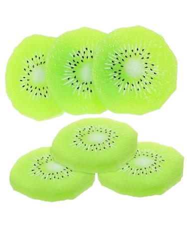 Zerodeko 24 Pcs Home Accessories Decor Baby Girl Cake Decorations Plastic Fruits Slices Lifelike Artificial Kiwi Slices Artificial Fruits Fake Fruits Model Faux Kiwi Toys Key Chain Pvc Food Greenx4pcs 4.8X4.5X0.5CMx4pcs