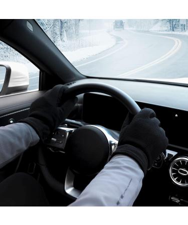 Insulated Deerskin Leather Winter Gloves -20F Thermal | Warm Polar Fleece Lined | Heatlok Cotton | Cold Weather | Men Women | Denim Black Large - Buy Online on GoSupps.com