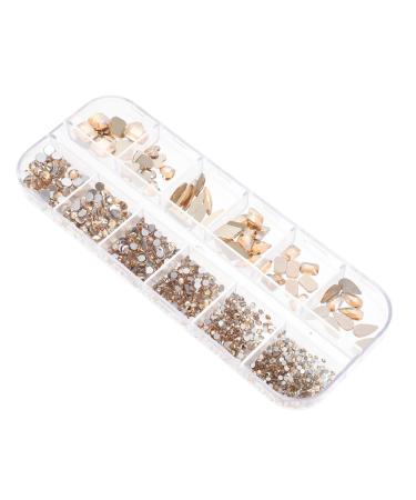 POPETPOP 2 Boxes Nail Art Flat Drill Nail Diamond Rhinestone Embellishments Nail Art Gems Flatback Nail Rhinestones Gems for Nails Diamond Decor Manicure Glass Accessories
