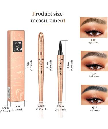 GCVSE Eyebrow Pencil 2PCS Microblading Eyebrow Pencil with 4 Micro-Fork Tips Long-Lasting Brow Waterproof Smudgeproof Brow Pen - Easy Creation of Natural Looking Defined Eyebrows (Black) - Buy Online on GoSupps.com