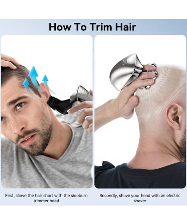 PEACEONE 7D Head Shaver for Bald Men - IPX7 Waterproof 5 in 1 Grooming Kit Rechargeable Wet/Dry Hair Trimmer with USB Charging & LED Display - Buy Online on GoSupps.com
