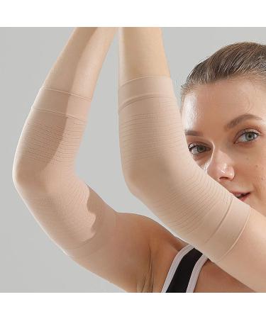 Arm Slimming Shaper: 2 Pairs Compression Sleeve for Women - Black/Beige - Buy Online on GoSupps.com