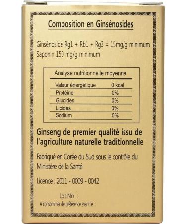 Korean RED GINSENG 50G EXTRA GOLD - Concentrated Extract 6 Years of Age - Saponin Greater than 150mg Ginsenosides Rg1+Rb1+Rg3 15mg/g mini by Nat Health - Buy Online on GoSupps.com