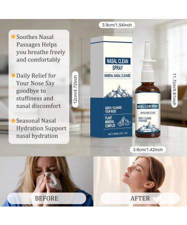 2PCS Iodine Nasal Spray Daily Nasal Cleanse & Care Mist Refreshes Nasal Passages Fine Mist Non-Medicated Nasal Spray for Dry Air Travel & Daily Care - Buy Online on GoSupps.com