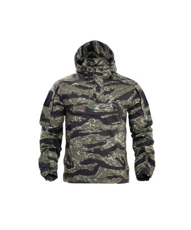 WARCHIEF Men's Lightweight Hunting Hoody,Camo Light Weight Performance Pullover Hoodie Sports Outwear Sweatshirts Tiger Strip Medium