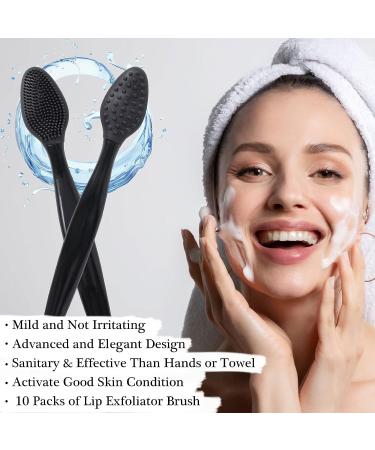 10 Pcs Ooloveminso Silicone Black Lip Scrub Brush Set - Double-Side Exfoliator Tool for Dark Lips - Lip Care and Beauty - Buy Online on GoSupps.com