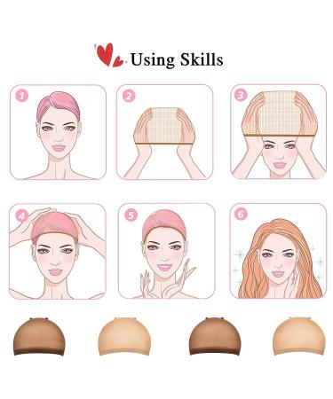 20-Piece Stretchy Nylon Wig Caps for Women - Brown & Light Brown - Buy Online on GoSupps.com