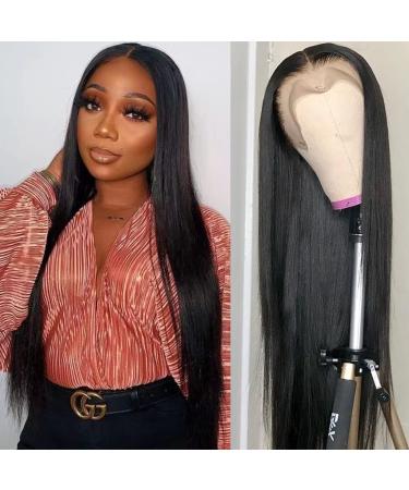 Lace Front Wigs Human Hair Straight 13x4 HD Lace Frontal Wigs Human Hair Pre Plucked with Baby Hair 150% Density Brazilian Virgin Lace Front Wig for Black Women Natural Color (28 Inch) 28 Inch Straight Lace Front Wigs huma…