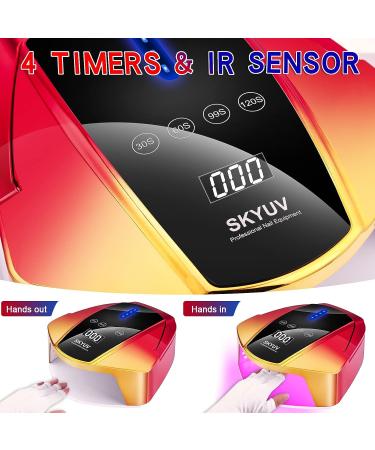 SKYUV 96W Rechargeable Cordless UV LED Nail Lamp with Portable Handle - Professional Gel Nail Dryer with 48pcs Red-Light Beads - Buy Online on GoSupps.com
