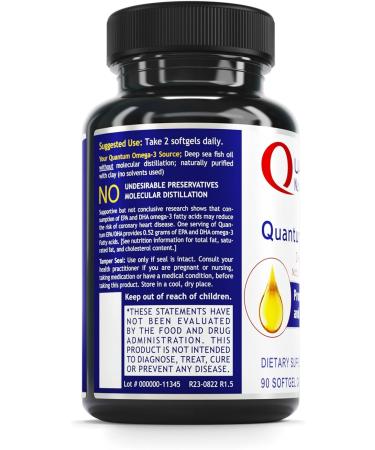 Quantum Nutrition Labs EPA DHA Fish Oil Softgels - Omega 3 Fish Oil Omega 3 Supplement EPA DHA Omega 3 Fatty Acids Supplements for Women & Men Natural - 90 Softgel Capsules - Buy Online on GoSupps.com