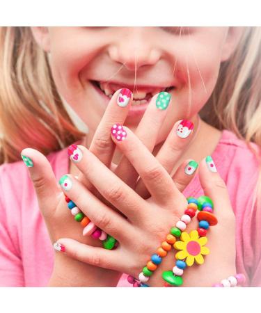 240 Pieces Children False Nails Kids Girls Press On Short Artificial Fake Nails - Pink Heart Design - Nail Decoration Kit for Girls - Buy Online on GoSupps.com