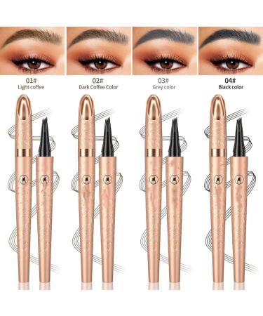 Eyebrow Pencil Microblade Eyebrow Pen Liquid Eye Makeup Eyebrow Pencil 4 Tip Brow pencil Lift & Snatch Eyebrow Microblading Pen Long-Lasting Waterproof Natural Eyebrow Pen (Light Brown) - Buy Online on GoSupps.com