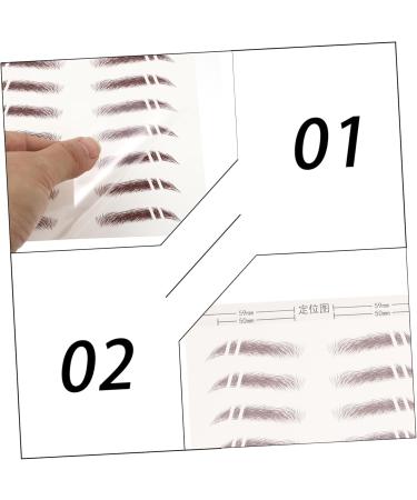 WOONEKY 6pcs Eyebrow Stickers Waterproof Makeup 3d Eyebrows Stickers Eyebrow Tools 6 Transfer Paper 5.50X1.00X0.10CM Brown - Buy Online on GoSupps.com
