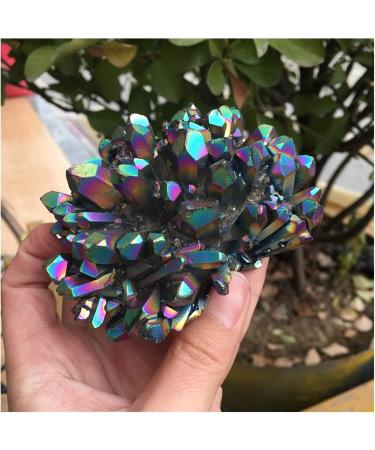 Natural Crystal Rough 213g Natural Metal Colour Aura Angel Crystal Cluster Titanium Coating Quartz Angel Cluster - Buy Online on GoSupps.com