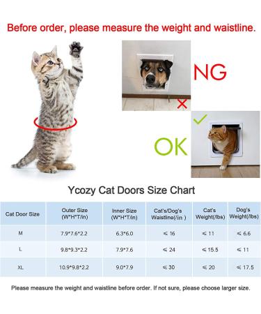 Ycozy XL 4-Way Locking Cat Door for Interior/Exterior Doors - Weatherproof Flap for Kittens & Dogs | Easy Install on Door/Wall/Window - 9.0 x 7.9 (Brown) - Buy Online on GoSupps.com