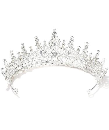 Women Crystal Wedding Tiara Princess Crown - Royal Queen Design | Perfect for Bridal, Anniversaries, Birthday | Ideal for Halloween, Cosplay, Christmas Parties | Silver Rhinestone Hair Accessory for Girls - Prom Ready - Buy Online on GoSupps.com